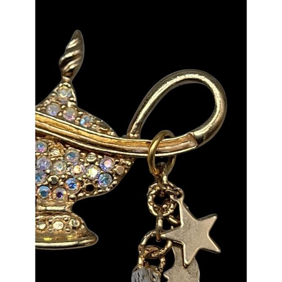 Kirks Folly Alladin Lamp Broock 18k Gold Plated Aurora Borealis Rhinestones - Picture 6 of 15